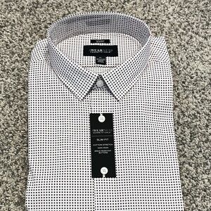 Men's NWT Kenneth Cole Burgundy and White Slim Fit Shirt- XL